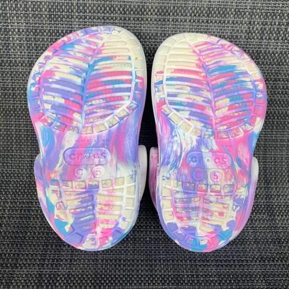 Crocs Easy on Clogs sling back Sandals Tie Dye Graphics infant Girls size 5 - Picture 11 of 12